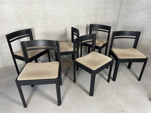 6X Vintage 1970’S Brutalist Eetkamerstoelen