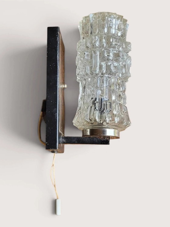 1970er Wandleuchte – Wandleuchten, Metal, Glass, Vintage (photo 5 of 7)