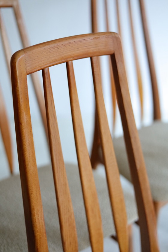 Set di 6 sedie da pranzo vintage modello ‘Eva’ Niels Koefoed anni '60, Legno, Tessile, Verde (foto 5 di 9)