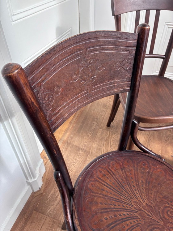 Set van 4 mix-match Thonet stijl stoelen – Eetkamerstoelen, Hout (photo 17 of 18)