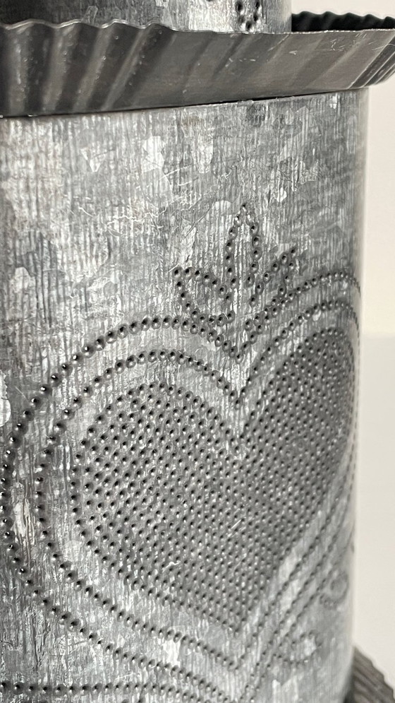 Image 1 of Vintage Zinc Heart Lamp