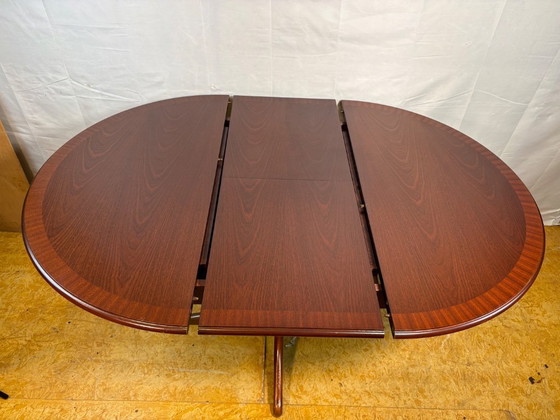Image 1 of Mid-Century Retro Vintage Teak Round Extending Dining Table by Nathan Furniture 1960s  Pedestal Base • Scandinavian Design Influ