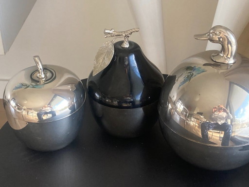 Set de 3 seaux à glace Hans Turnwald pour Freddotherm | Pomme, Poire & Canard | Design vintage