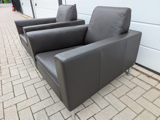 Image 1 of 2x De Sede DS-4 Design Armchair Dark Brown Leather 