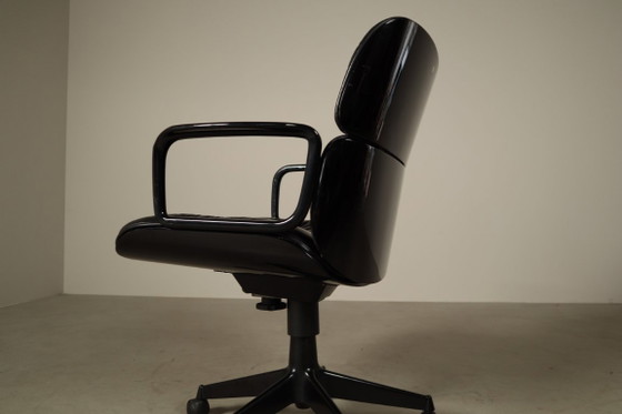 Ennio Fazioli “Parioli” Executive Bürostuhl für MIM Roma, Italien, 1970s – Bürostühle, Leather, Plastic (photo 5 of 16)