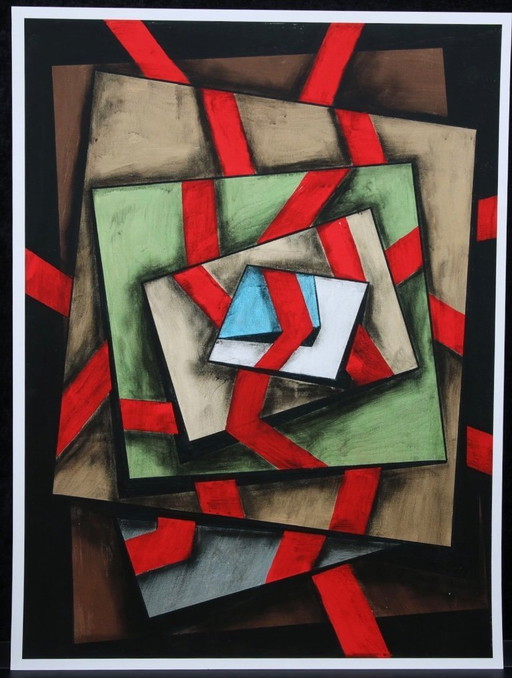 Eduard Diem: “Komposition (1), 2020”. Giclée, op Hahnemühle Velvet. Handgesigneerd en Gegraveerd. Speciale