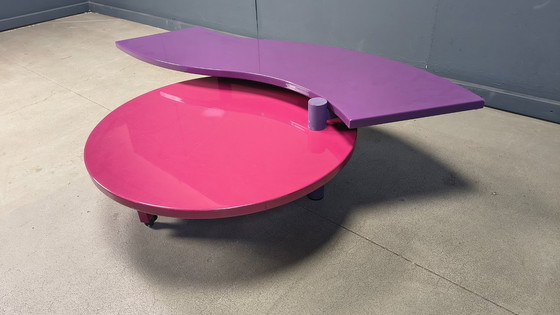 Image 1 of Mesa de centro giratoria Maurizio Salvato de madera de nogal para Saporiti Italia, años 80