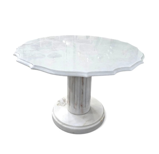Neoklassieke Italiaanse wit Drapery marmeren Bijzet-/Salontafel – Koffietafelboeken, Marble (photo 11 of 17)