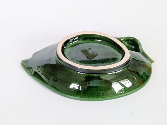 Vintage Green Barbotine Majolica Duck Dish, Sculptural Ceramic Soap Dish Trinket Tray – Bowls (photo 7 of 11)