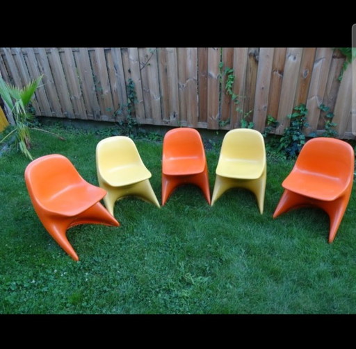 Chaises enfant Casalino vintage allemandes, conçues par Alexander Begge pour Casala vers 1970 – kuipstoelen, Plastic