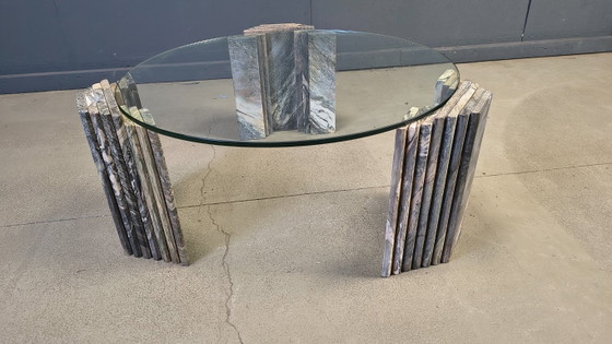Image 1 of Vintage Italiaanse marmeren salontafel, jaren 70