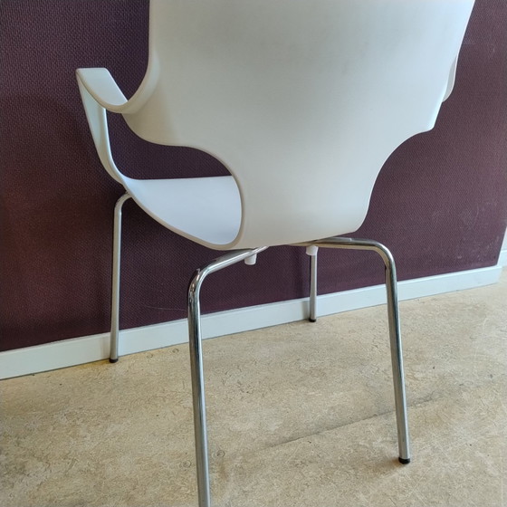 Image 1 of Designerstuhl/Bürostuhl Lyon (8-teilig) – Weiß – Luxuriöses Aussehen – Stapelbar