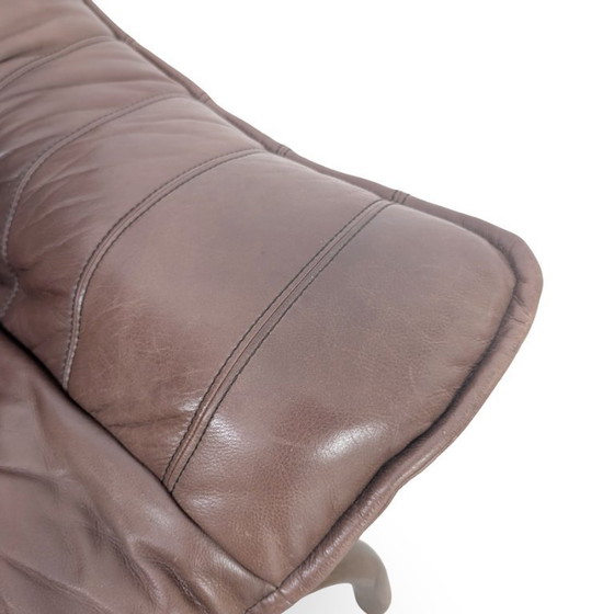 Image 1 of Canapé italien style années 50, design bambou, cuir marron