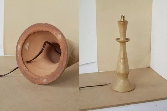 Image 1 of Grote lampvoet van keramiek/steengoed, gesigneerd Drillon, vintage jaren 1950/60.