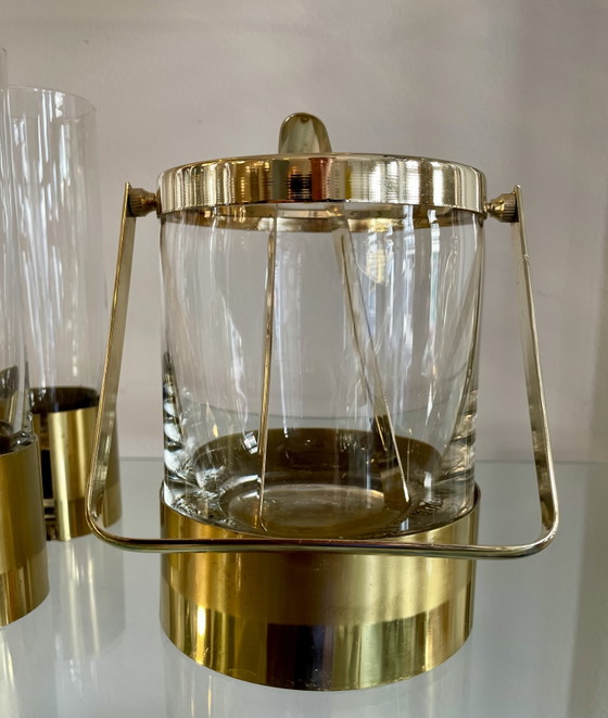 Image 1 of Set da cocktail italiano in cristallo e ottone