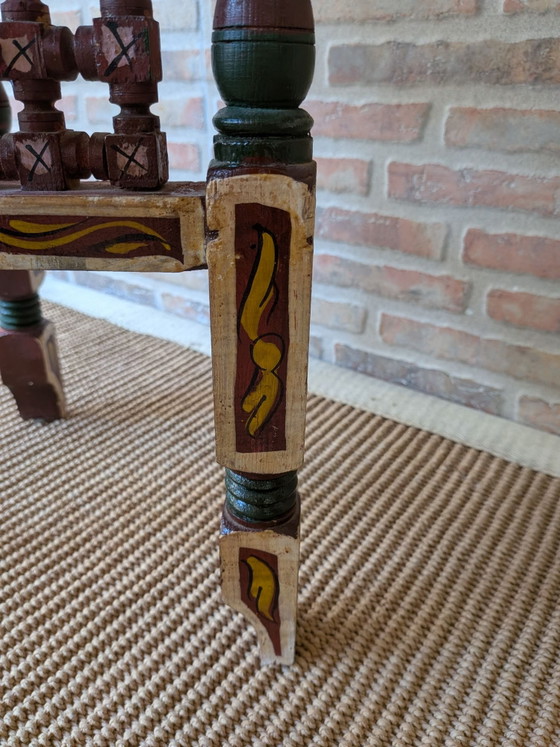 Arabischer Teetisch, Beistelltische, Glas, Holz, Beige (Foto 7 von 9)