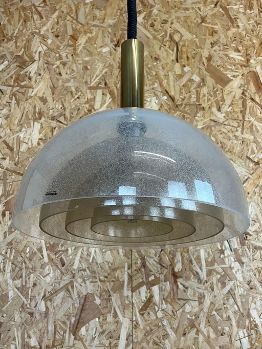 60s 70s Carlo Nason pour Mazzega Pulegoso Glass Chandelier Lamp Design 1960s