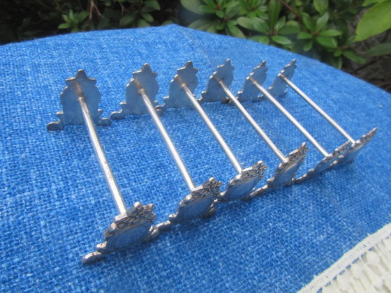 6 repose-couteaux Wiskemann, plaqués argent, style Art nouveau – Accessoires de table, Metal, Silver (photo 4 of 7)