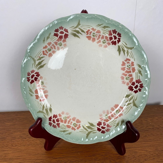 Image 1 of Set di 2 piatti da collezione Choisy le Roi, Ironstone, motivo floreale, fine XIX secolo