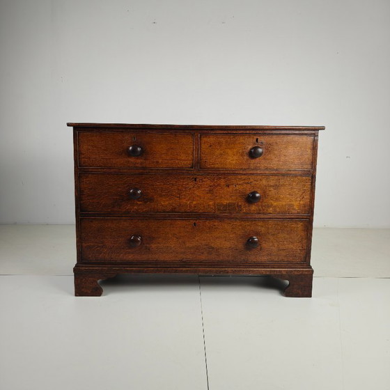 Image 1 of Victorian oak chest of drawers, circa 1860-1880.