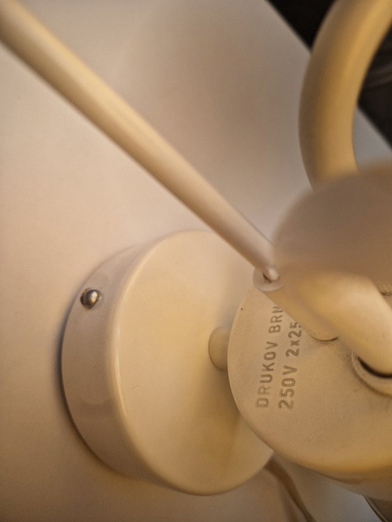 Image 1 of Rare Mid-Century Czech Lighting Set – 6-Arm Chandelier + Wall Lamp by Drukov, 1960s