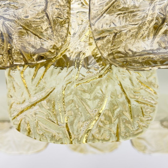 Image 1 of Moderne kroonluchter van Italiaans messing en Muranoglas uit het midden van de vorige eeuw, Stiyle