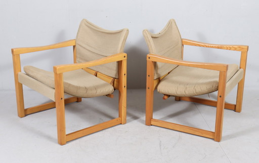 2Er Set Safari Chairs/Sessel Von Karin Mobring, Modell: 'Diana', Ikea, Schweden, 1970Er Jahre