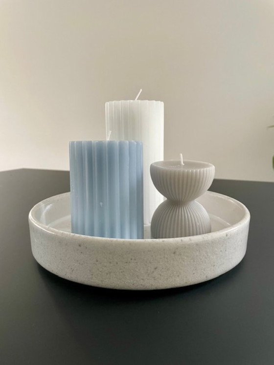 Image 1 of Keramieken Schalen Set 2 Wit Roze Glazuur