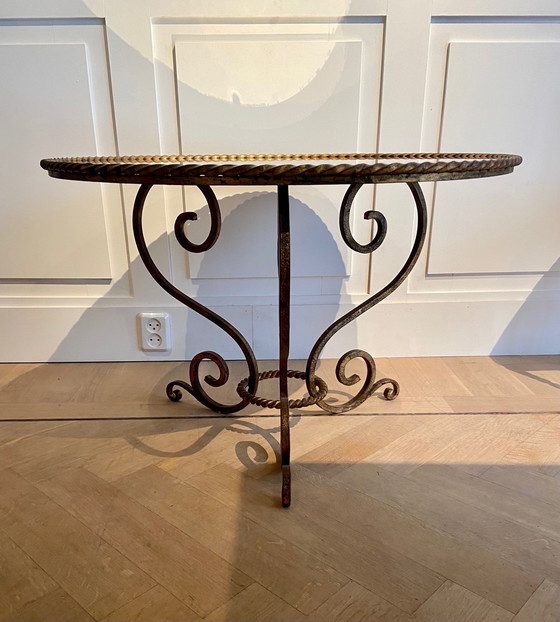 Image 1 of Gilded Coffee table with antique glass mirror top