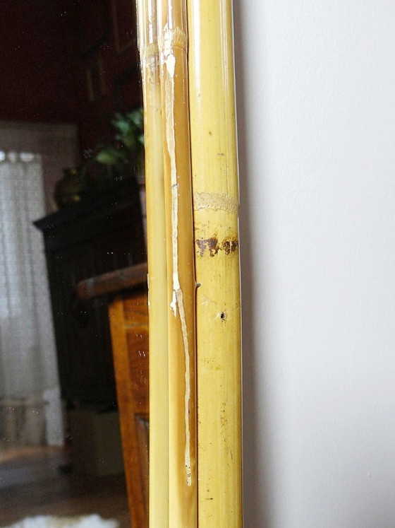 Image 1 of Large Italian bamboo arch wall mirror, Riviera style, 1950s-60s