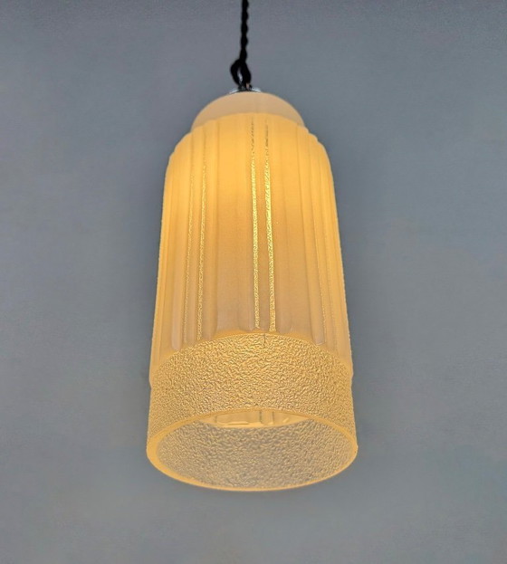 Image 1 of Vintage glazen plafondlamp, jaren 70