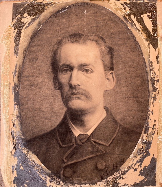 Image 1 of Charcoal drawing of Multatuli