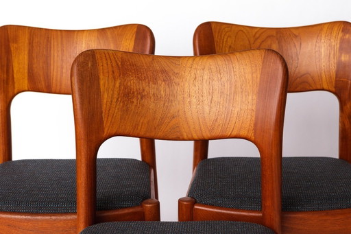 Set of 4 Niels Koefoed Ole Chairs | 1970s Denmark | Vintage Danish Teak Dining Chairs | Reupholstered