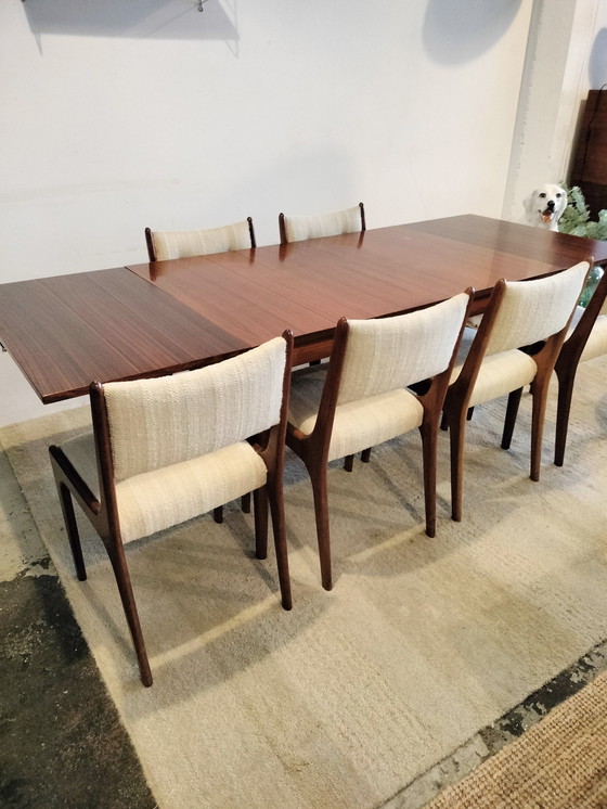 Image 1 of Table de salle à manger extensible vintage en palissandre, Lübke