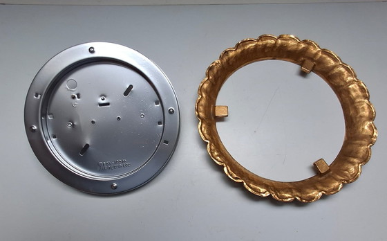 Image 1 of Vintage 1950, 1960, 1970 Limburg Crystal Glass & Brass Ceiling Light - Art Deco Flush Mount