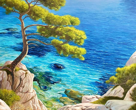 Originales Ölgemälde: Meereslandschaft, Felsen, Natur, Meeresbrise – Gemälde & Zeichnungen, Canvas (photo 5 of 6)