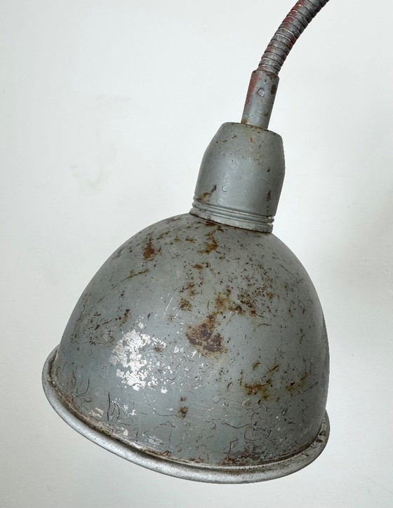 Image 1 of Grey Industrial Gooseneck Scissor Wall Lamp from Elektroinstala, 1960s