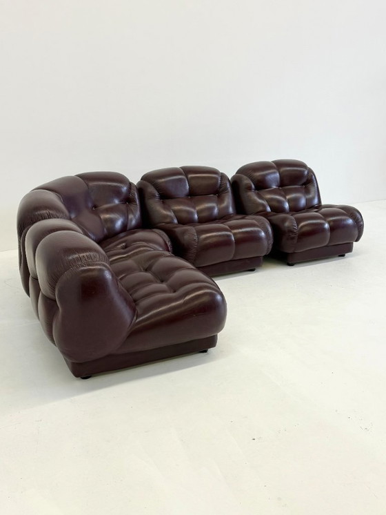 Image 1 of Dark brown Nuvolone Modular Lounge Sofa by Rino Maturi for Mimo Padova