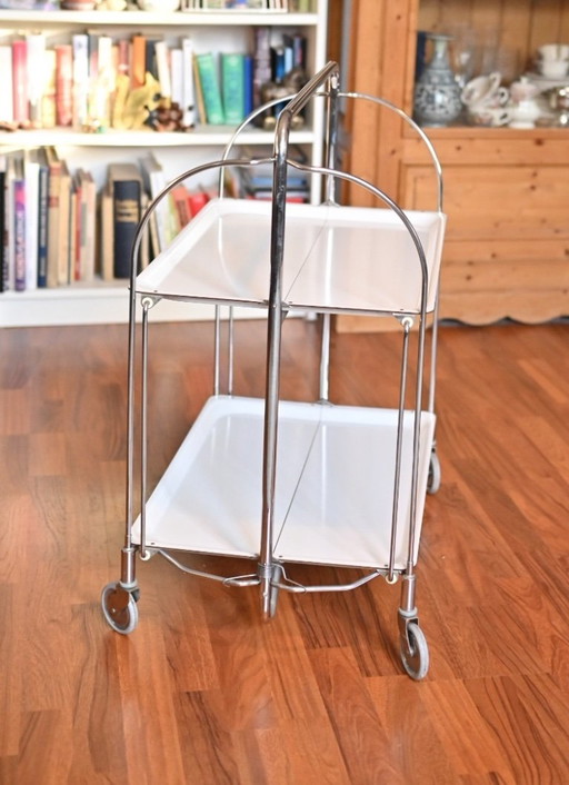 Carrito de servicio DINETT - Edición especial elegante - Un diseño original de Bremshey - Cromo y blanco