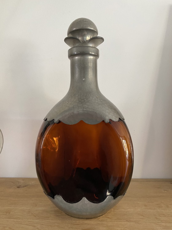 Image 1 of Vintage Pewter Daalderop Bottle from Royal Holland