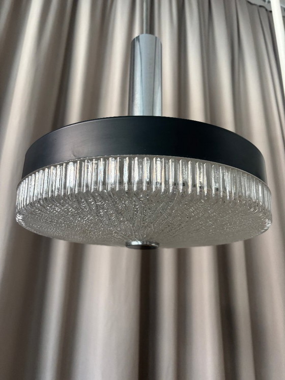 Kaiser Leuchten Mid-Century Pressed Glass Pendant Lamp, Germany, 1960s (photo 6 of 15)