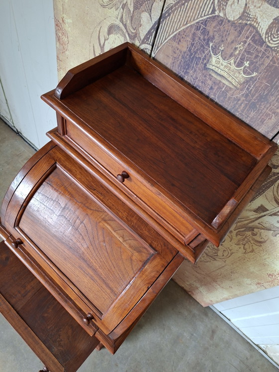 Secrétaire en teck, bureau pour dame, dimensions 54x53cm et 115 cm de hauteur. – Bureaux, Wood (photo 6 of 6)