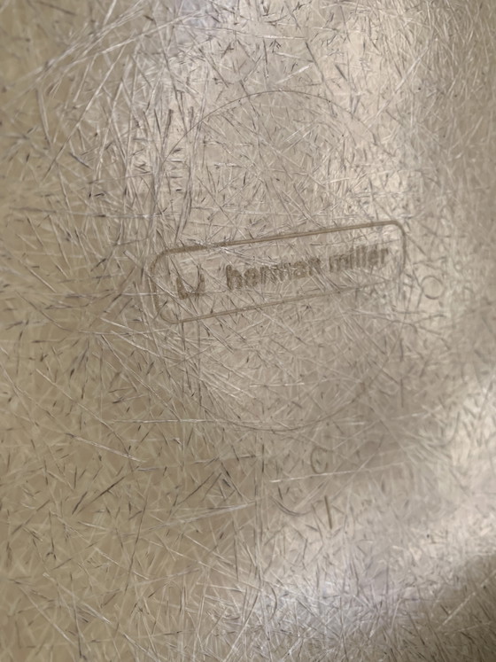 Image 1 of 2 sedie laterali vintage Eames Miller DSR in fibra di vetro color pergamena