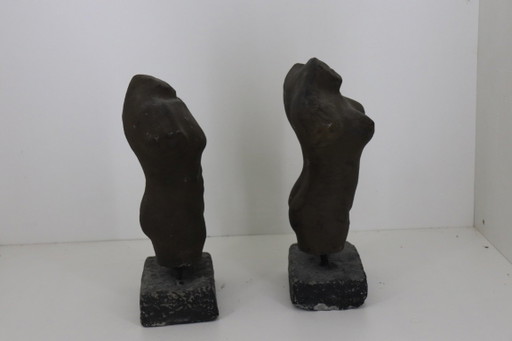Prachtige set betonnen torso beelden (Man & Vrouw) – 30 cm hoog – beeldhouwkunst, Other (photo 2 of 11)