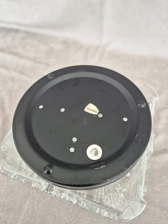 Image 1 of Mid Century Modern Glass Flush Mount Ceiling Light 20cm – Space Age Textured Crystal E27 Lamp