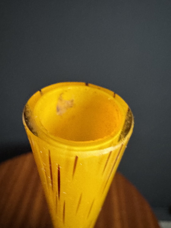 Image 1 of Art Nouveau yellow glass paste vases