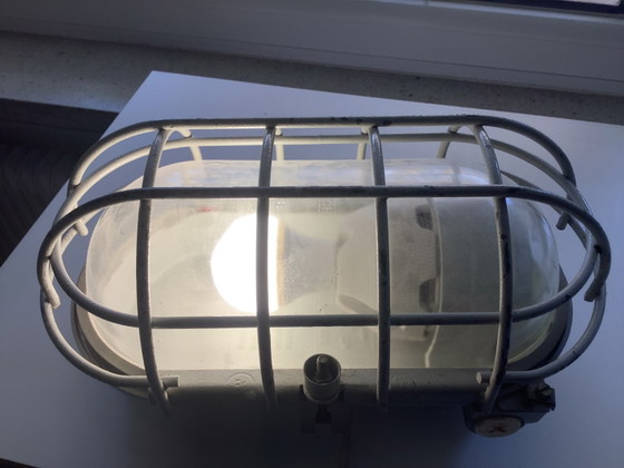 Vintage GDR bunker lamp Industrialxx – Wall lights, Metal, Glass (photo 5 of 5)