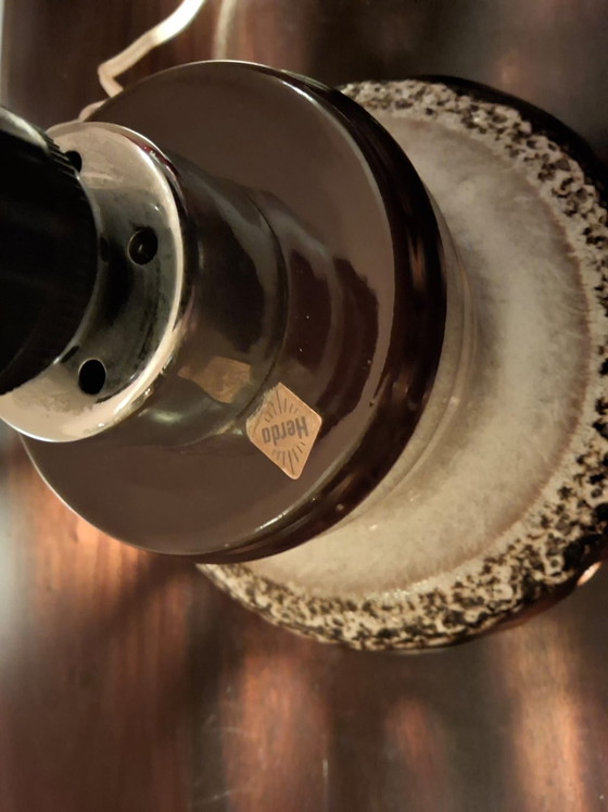 Image 1 of Herda Fat lava keramische tafellamp met originele kap 