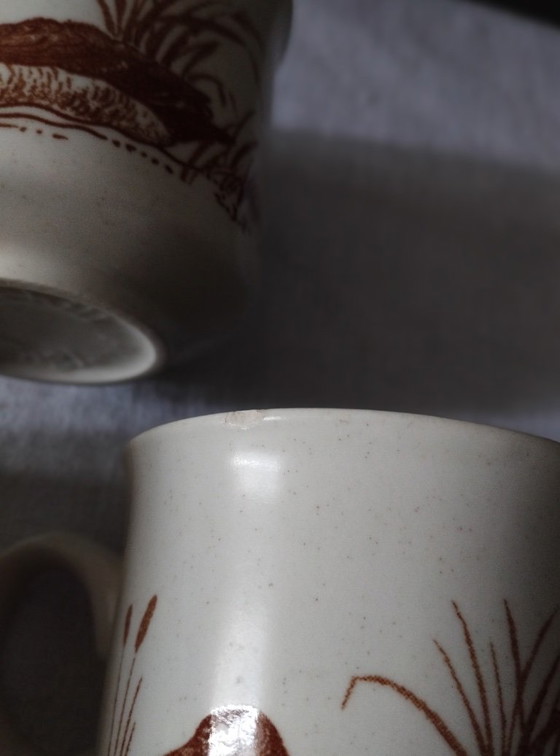 5 kleine vintage aardewerken bordjes en mokken met CHURCHILL eendjes. – Servies, Ceramic (photo 7 of 17)