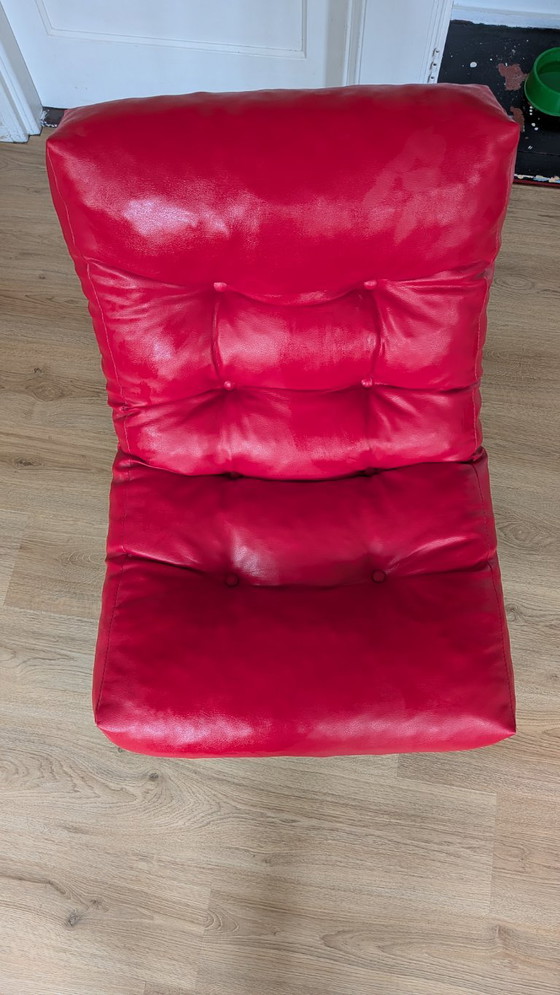 Pixi By Gillis Lundgren - Ikea 1970, Ikea Gillis, Armchairs, Metal, Textile, Red, Vintage (photo 6 of 7)